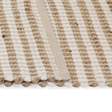 Vidaxl Teppich 120x180 cm Hand -gehobenes Jute Natural and White