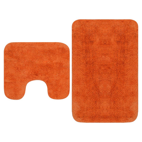 Vidaxl Bademattierungs-Set Fabric Orange 2-Teile