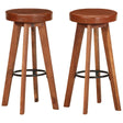 Vidaxl barstoelen 2 st echt leer en massief acaciahout