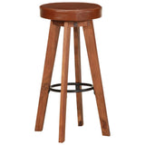 Vidaxl barstoelen 2 st echt leer en massief acaciahout