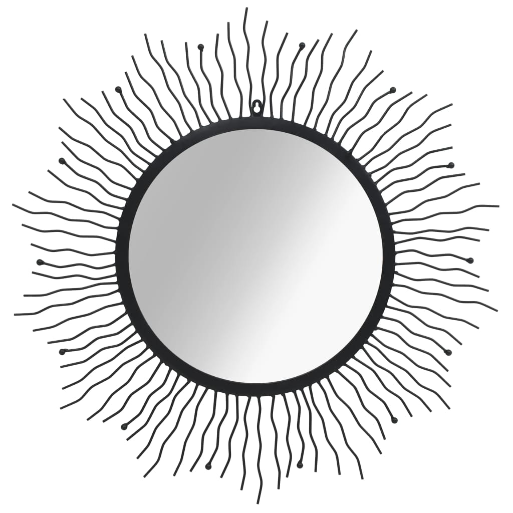 Vidaxl Wandspiegel Sunburst 80 cm schwarz