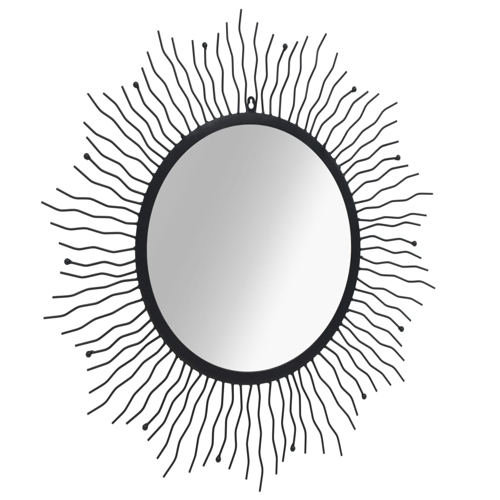 Vidaxl Wandspiegel Sunburst 80 cm schwarz