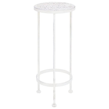 VIDAXL 3-teilig Pflanzenstandset Vintage Style Metal Antique White