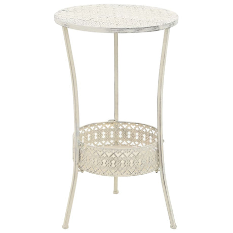 Vidaxl bistrotafel vintage stijl rond 40x70 cm metaal wit