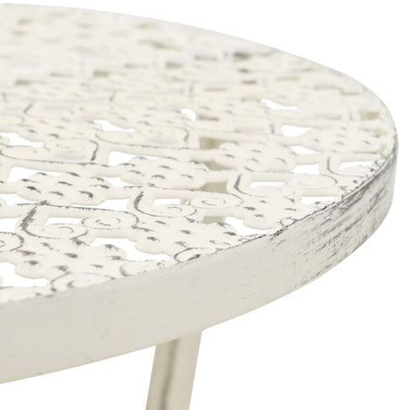 Vidaxl bistrotafel vintage stijl rond 40x70 cm metaal wit