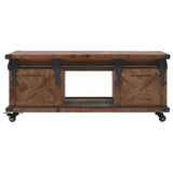 Vidaxl salontafel 91x51x38 cm massief vurenhout bruin