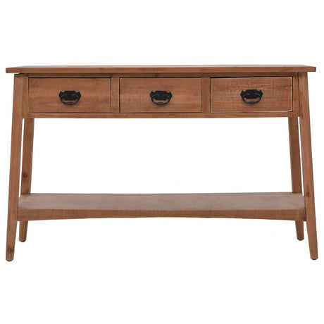 Vidaxl wandtafel 126x40x77,5 cm massief vurenhout bruin
