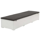 Vidaxl ligbed met kussen poly rattan wit