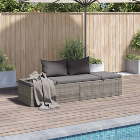 Vidaxl tuinbed 195x60 cm poly rattan grijs