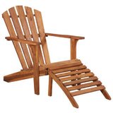 Vidaxl adirondack tuinstoel met voetensteun massief acaciahout