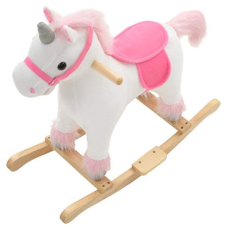 Vidaxl Hobdecker Unicorn 65x32x58 cm Plüsch weiß und rosa