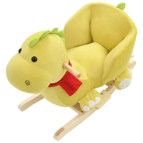 VidaXL Schaukeltier Drache mit Rückenlehne 60x32x53 cm Plüsch Lindgrün