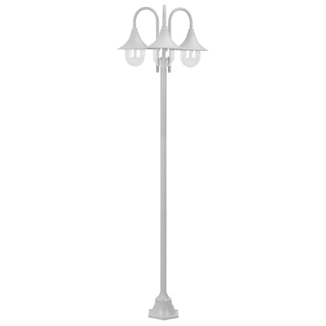Vidaxl Paal Lighting Garden E27 220 cm Aluminium Weiß 3-Stück