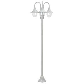 Vidaxl Paal Lighting Garden E27 220 cm Aluminium Weiß 3-Stück