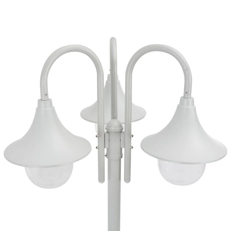 Vidaxl Paal Lighting Garden E27 220 cm Aluminium Weiß 3-Stück