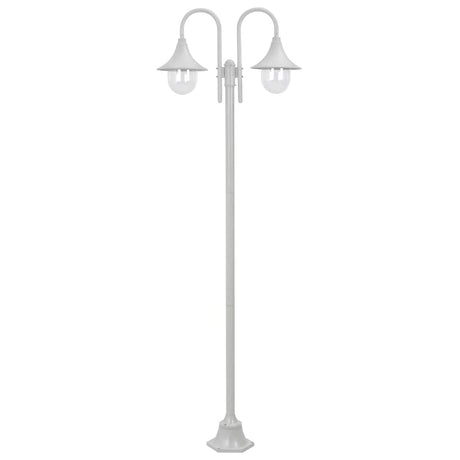 Vidaxl Paal Lighting Garden E27 220 cm Aluminium Weiß 2-Stück