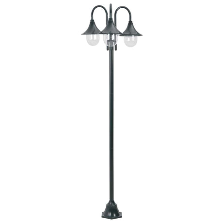 Vidaxl Paal Lighting Garden E27 220 cm Aluminium Dunkelgrün 3-teilig