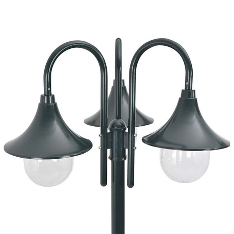 Vidaxl Paal Lighting Garden E27 220 cm Aluminium Dunkelgrün 3-teilig