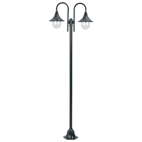 Vidaxl Pale Lighting Garden E27 220 cm Aluminium dunkelgrün 2-teilig