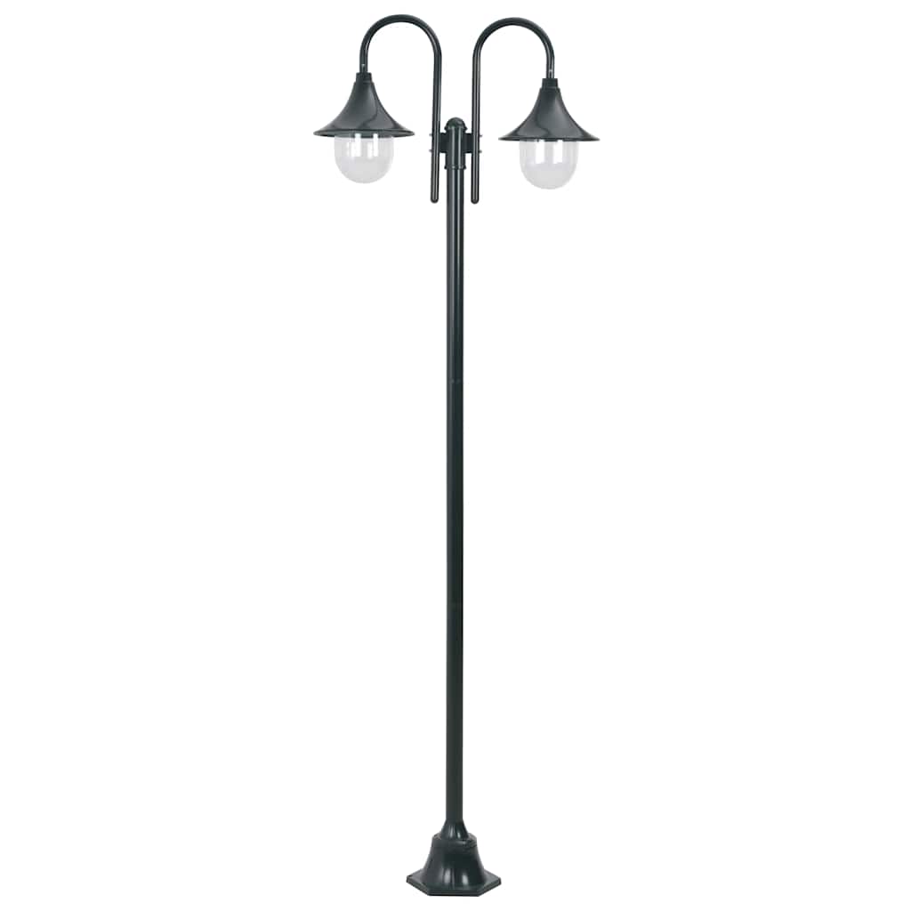 Vidaxl Pale Lighting Garden E27 220 cm Aluminium dunkelgrün 2-teilig