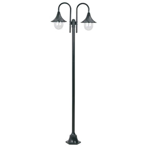 Vidaxl Pale Lighting Garden E27 220 cm Aluminium dunkelgrün 2-teilig