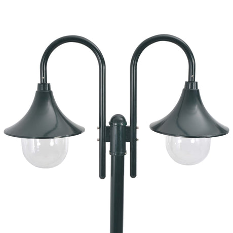 Vidaxl Pale Lighting Garden E27 220 cm Aluminium dunkelgrün 2-teilig