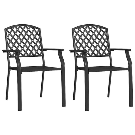 Vidaxl tuinstoelen stapelbaar 2 st staal antraciet