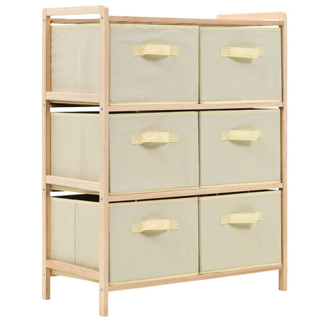 Vidaxl opbergmeubel met 6 stoffen manden cederhout beige