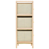 Vidaxl opbergmeubel met 6 stoffen manden cederhout beige