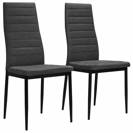 Vidaxl eetkamerstoelen 2 st stof donkergrijs
