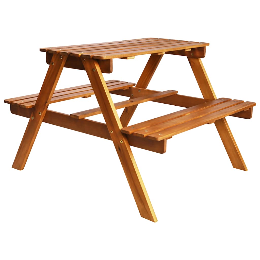 Vidaxl kinderpicknicktafel met parasol 79x90x60 cm massief acaciahout