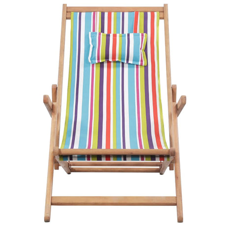 Vidaxl opklapbare stoel met stoffen bekleding en houten frame, meerkleurig.