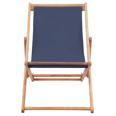 Vidaxl opklapbare stoel met stoffen bekleding en houten frame, blauw