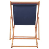 Vidaxl opklapbare stoel met stoffen bekleding en houten frame, blauw