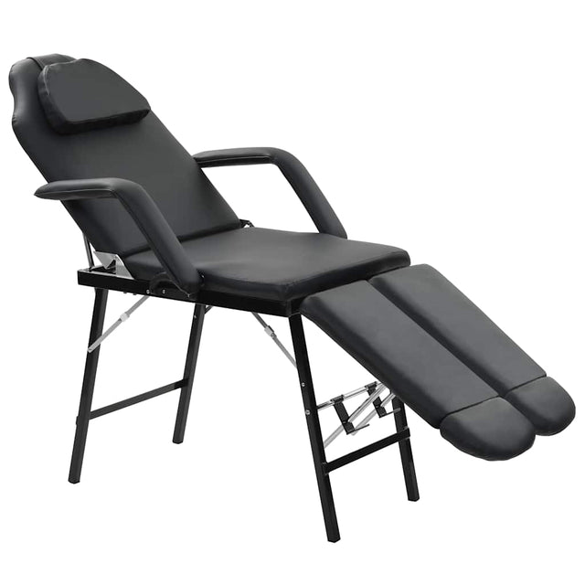 Vidaxl Gesichtsbehandlung Stuhl tragbar 185x78x76 cm künstliches Leder Schwarz