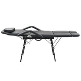 Vidaxl Gesichtsbehandlung Stuhl tragbar 185x78x76 cm künstliches Leder Schwarz