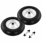 Vidaxl-Schubkerne-Räder mit Achsen 4,00-8 390 mm Festpu 2 Sts