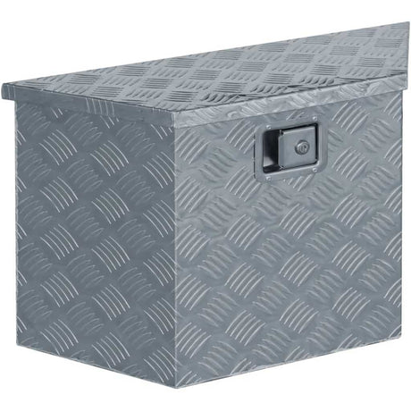 Vidaxl aluminium kist trapezoïde 70x24x42 cm zilverkleurig