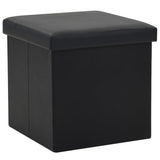 Vidaxl opbergkrukken inklapbaar 2 st kunstleer zwart