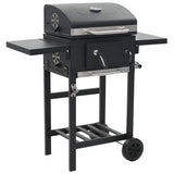VIDAXL -Holzkohlegrill mit Underplank Black
