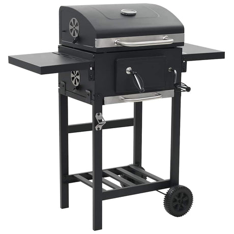 VIDAXL -Holzkohlegrill mit Underplank Black