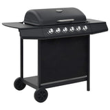 Vidaxl Gasgrill mit 6 Kochzonen Stahl schwarz