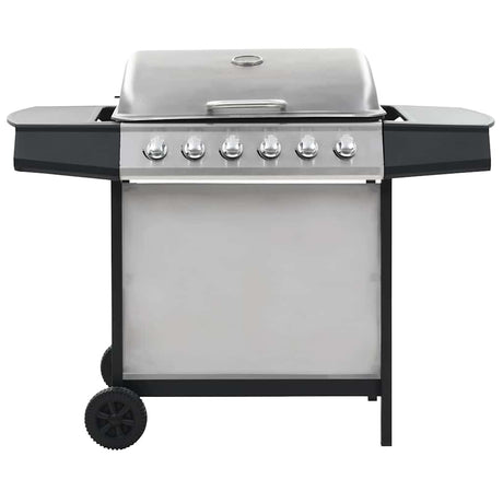 Vidaxl Gasgrill mit 6 Kochzonen Edelstahl Silberfarbe