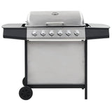 Vidaxl Gasgrill mit 6 Kochzonen Edelstahl Silberfarbe