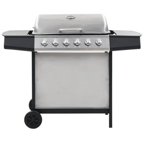 Vidaxl Gasgrill mit 6 Kochzonen Edelstahl Silberfarbe
