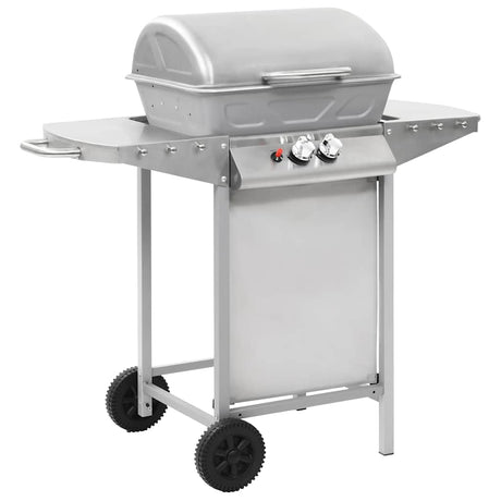 Vidaxl Gasbarbecue und Grill mit 2 Kochzonen Edelstahl Silber