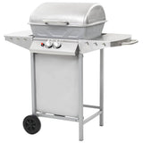 Vidaxl Gasbarbecue und Grill mit 2 Kochzonen Edelstahl Silber