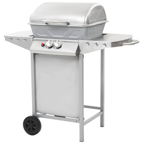 Vidaxl Gasbarbecue und Grill mit 2 Kochzonen Edelstahl Silber