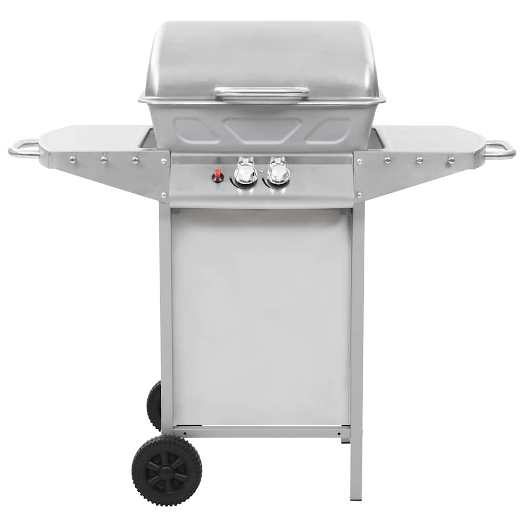 Vidaxl Gasbarbecue und Grill mit 2 Kochzonen Edelstahl Silber