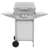 Vidaxl Gasbarbecue und Grill mit 2 Kochzonen Edelstahl Silber